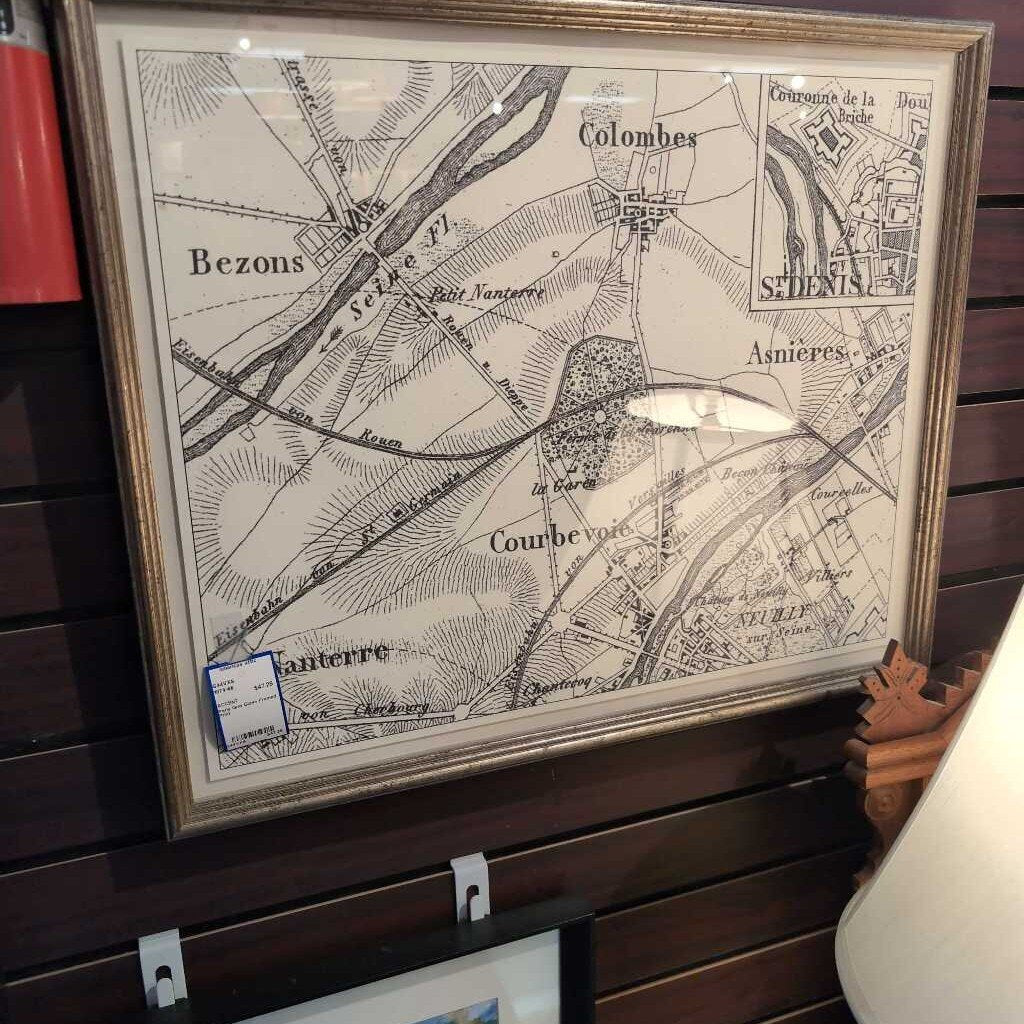 Paris Grid Glass Framed Print