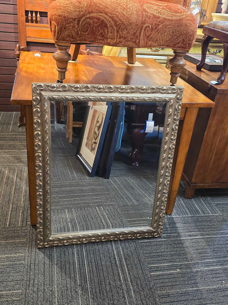 Contemporary Beveled Mirror w/ Silver Frame