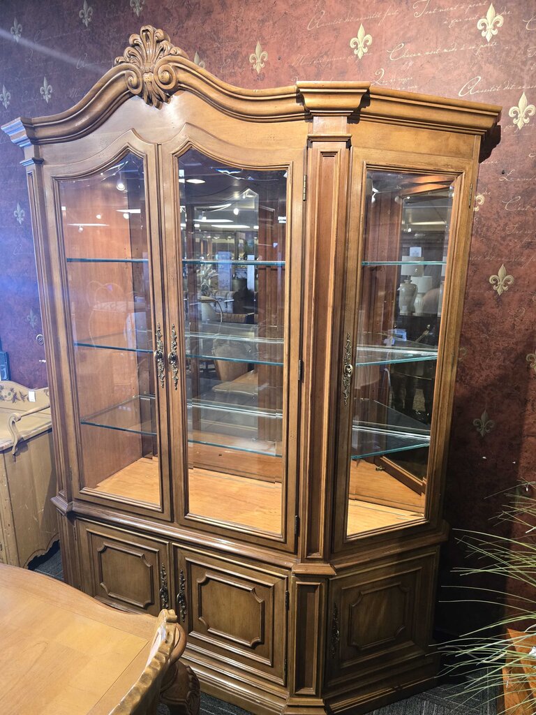 Stunning French Cherry China Cabinet by Century