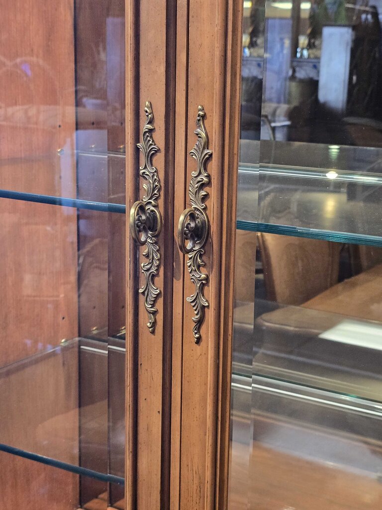 Stunning French Cherry China Cabinet by Century