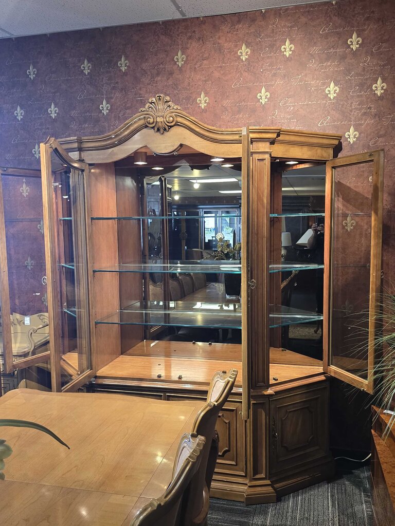 Stunning French Cherry China Cabinet by Century