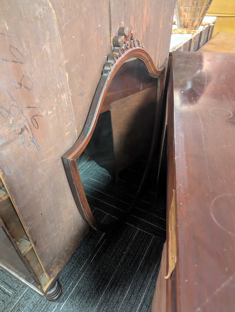 Vintage Mahogany Vanity With Mirror