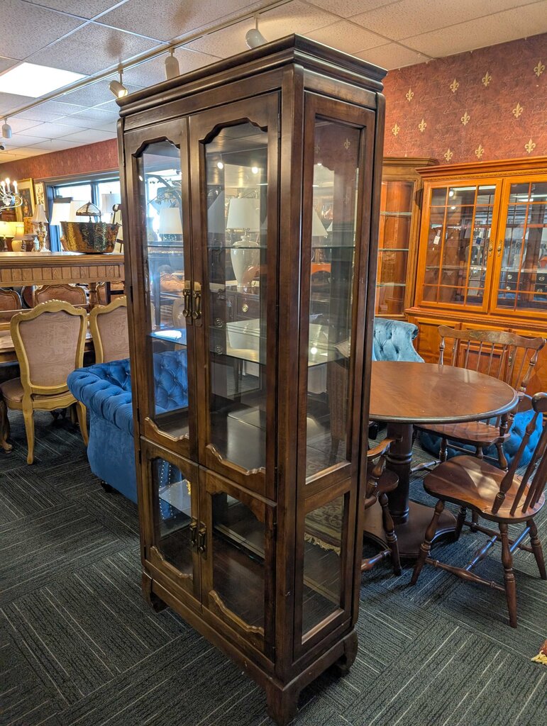 Vintage Fruitwood Display Cabinet