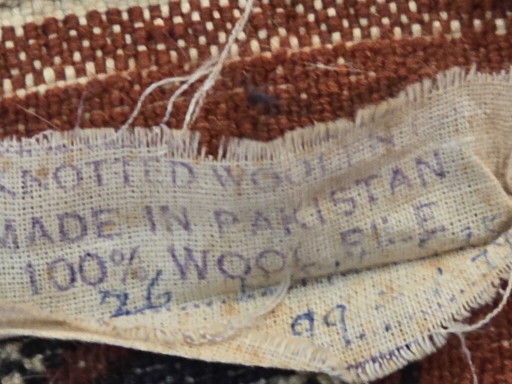 Vintage Hand Woven Bokara Wool Carpet 6'3" by 3'3"