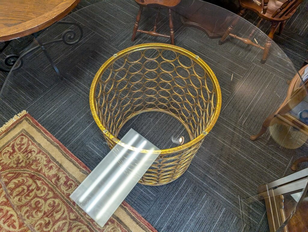 Contemporary Glass Top Table w/ Regency Base
