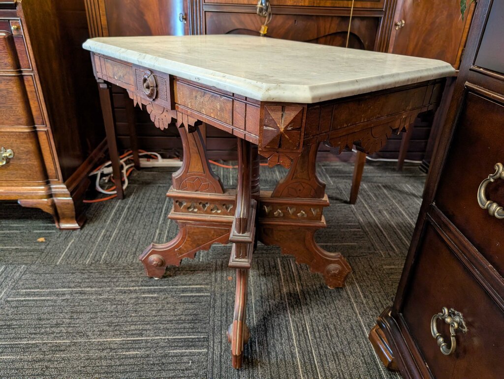 Antique Victorian Marble Top Parlor Stand