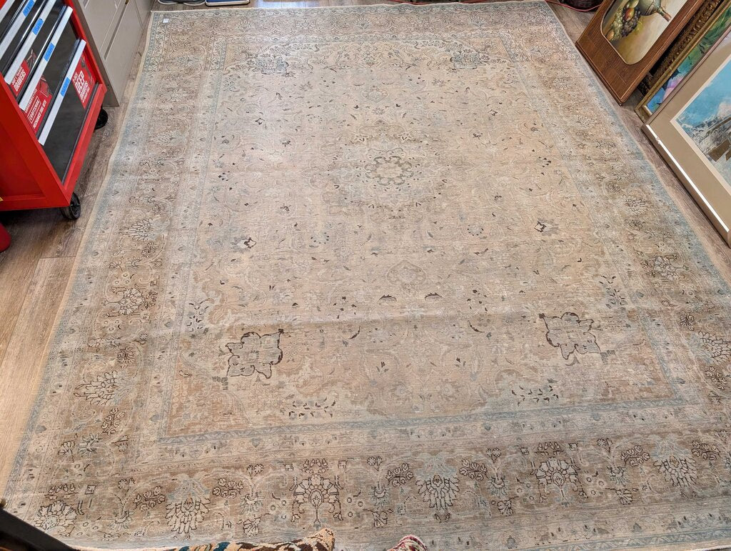 Fabulous Contemporary Hand Woven Wool / Silk Antique Revival Tabriz Rug (ABC carpets)12'6" by 9'8"