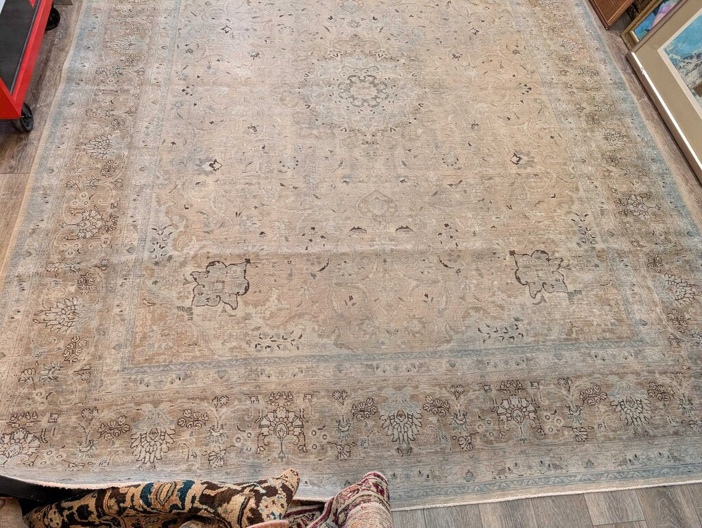 Fabulous Contemporary Hand Woven Wool / Silk Antique Revival Tabriz Rug (ABC carpets)12'6" by 9'8"