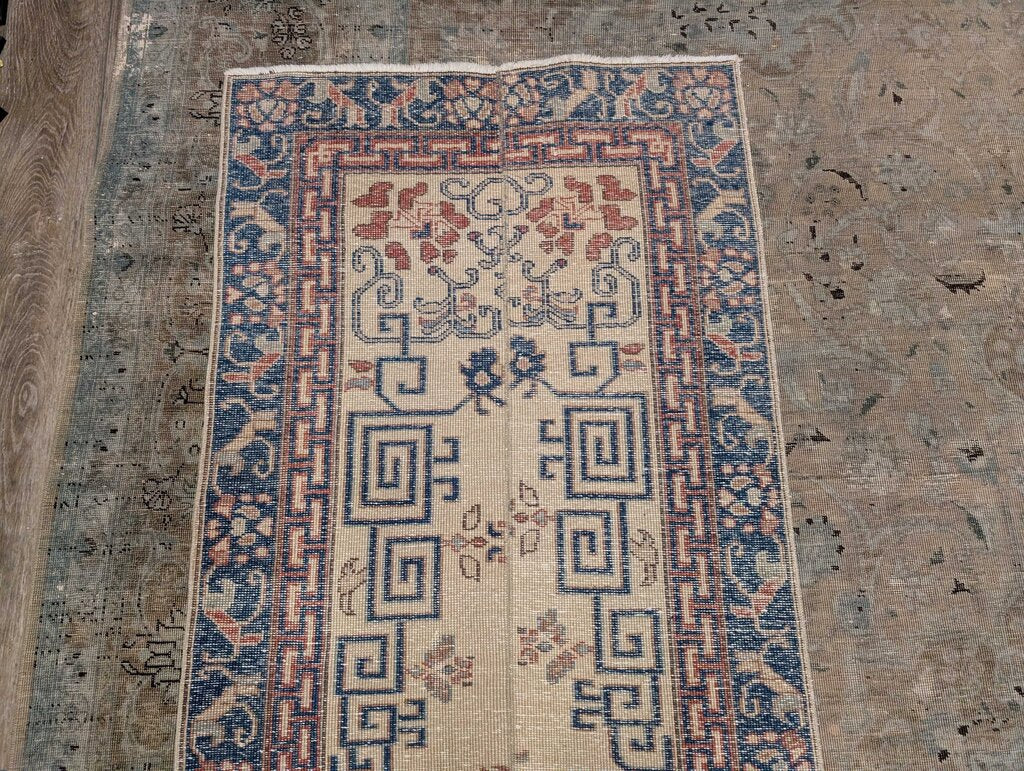 Hand Woven Wool / Silk Blend Antique Peking Flat Weave Kilim Runner 8'6" by 2'9"