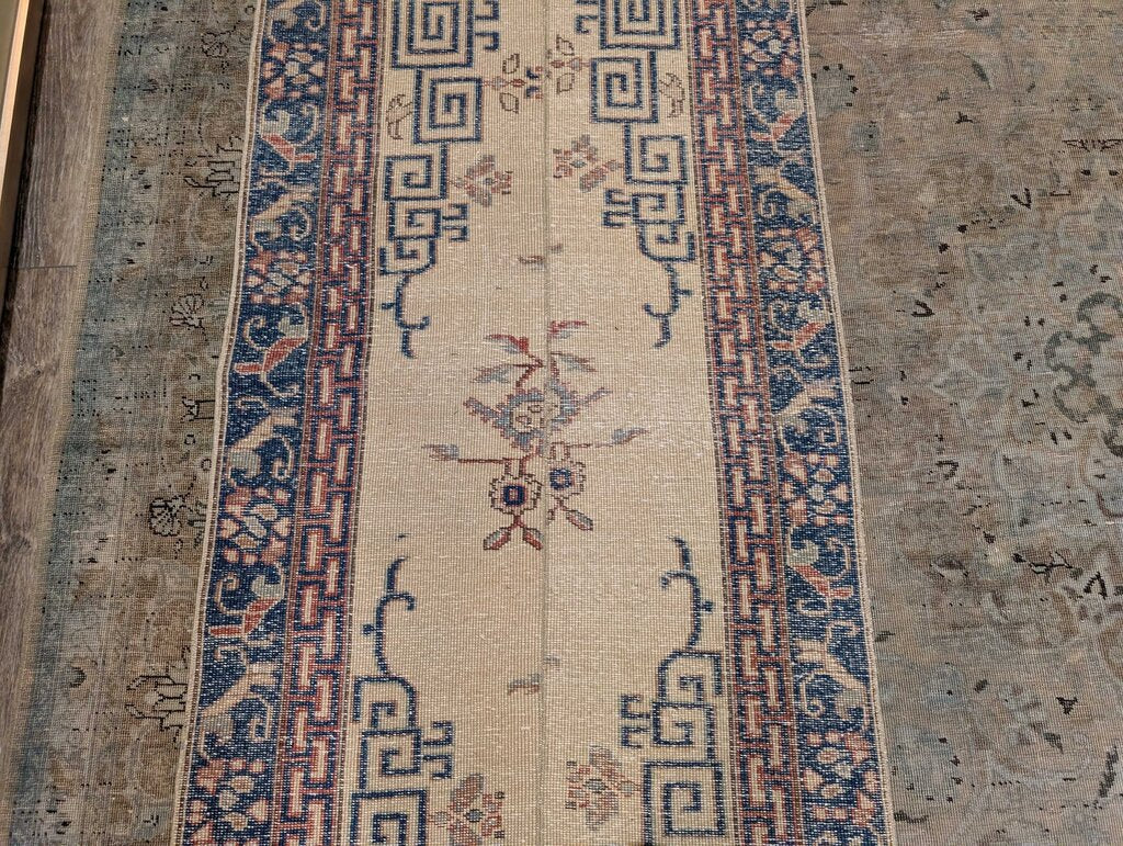 Hand Woven Wool / Silk Blend Antique Peking Flat Weave Kilim Runner 8'6" by 2'9"