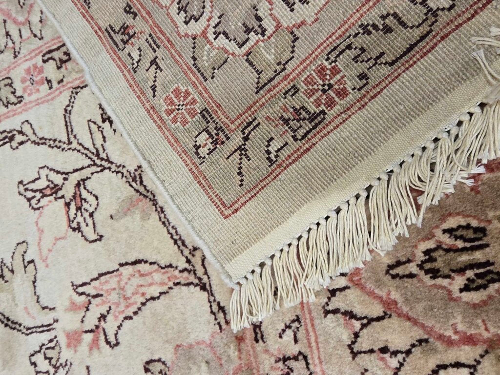 Contemporary Hand Woven Fine Wool Pile Persian Tabriz-Inspired Floral Rug 10'5 by 8'4"