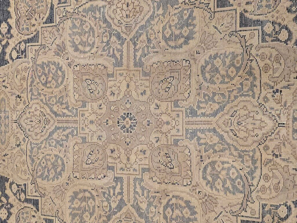 Hand Woven Flat Weave Kilim Turkish Wool Tabriz Revival Rug 11'4" by 9'