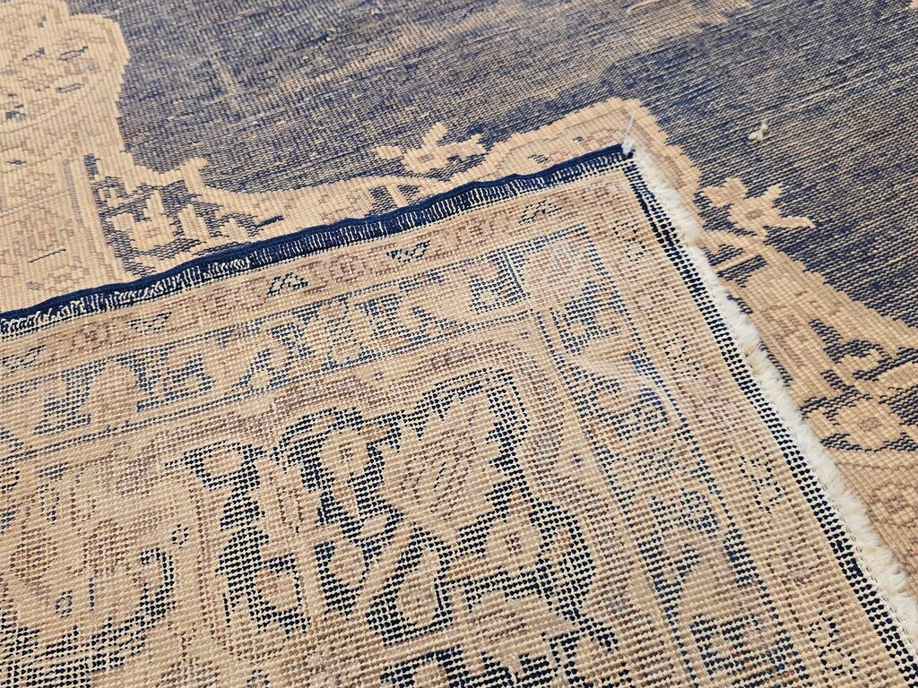 Hand Woven Flat Weave Kilim Turkish Wool Tabriz Revival Rug 11'4" by 9'
