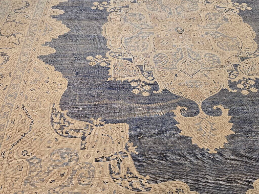 Hand Woven Flat Weave Kilim Turkish Wool Tabriz Revival Rug 11'4" by 9'