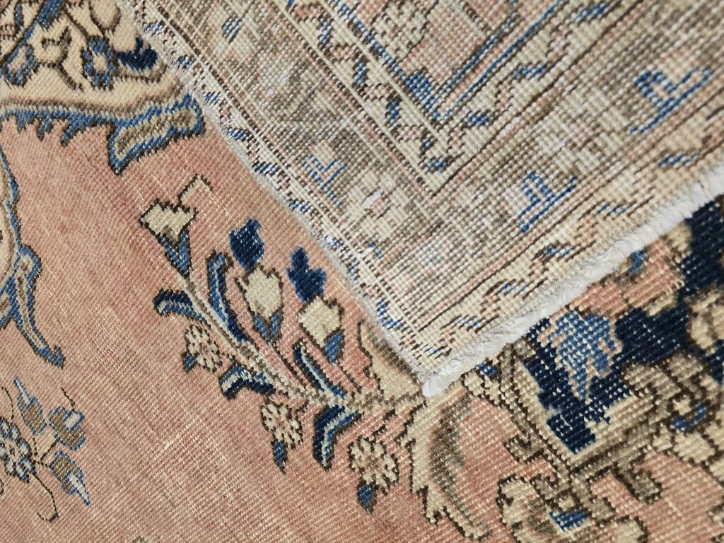 Antique Revival Hand Woven Flat Weave Wool Kerman Revival Rug 12'8" by 9'2"