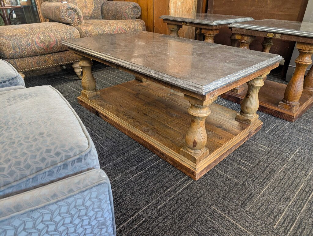 Granite Top Recycled Wood Coffee Table By Arhaus Furniture