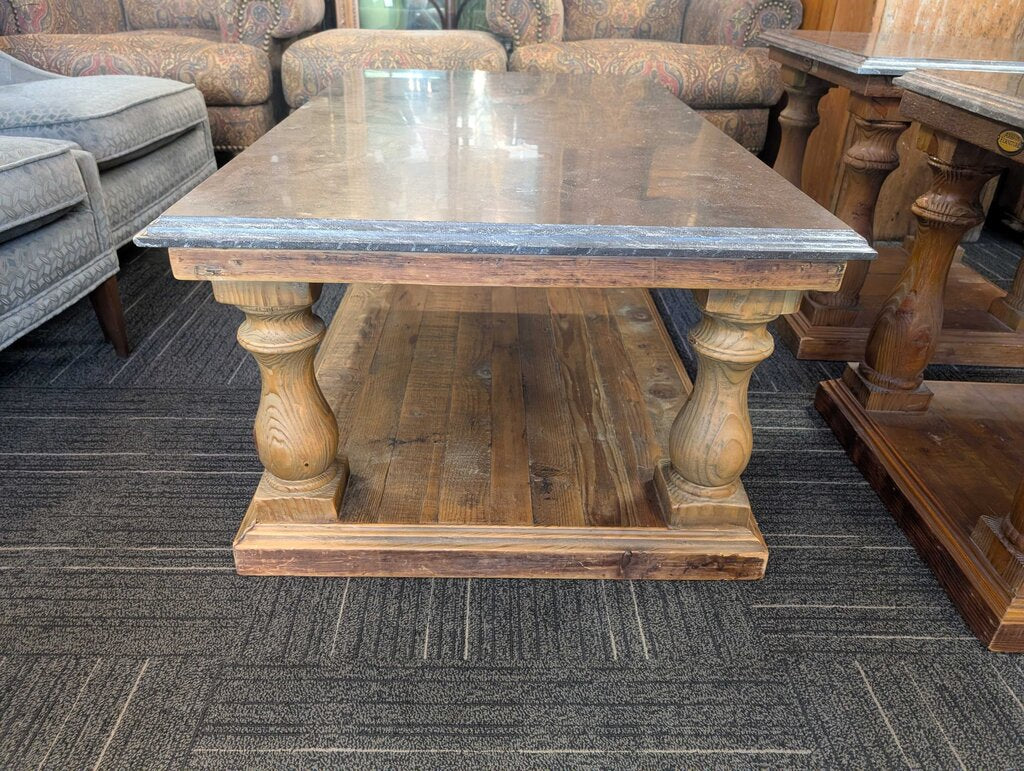Granite Top Recycled Wood Coffee Table By Arhaus Furniture