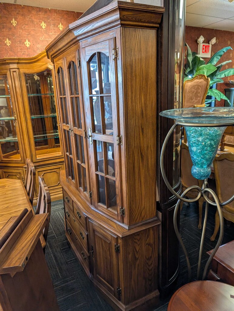 Solid Oak China Cabinet by Pennsylvania House