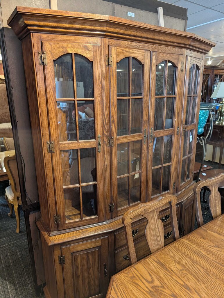 Solid Oak China Cabinet by Pennsylvania House