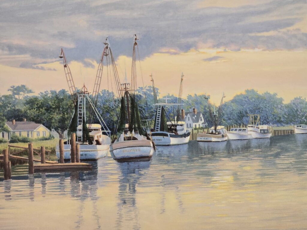 Signed Limited Edition Print by Jo Dean Bauknight "Gentle Morning" Sailboat