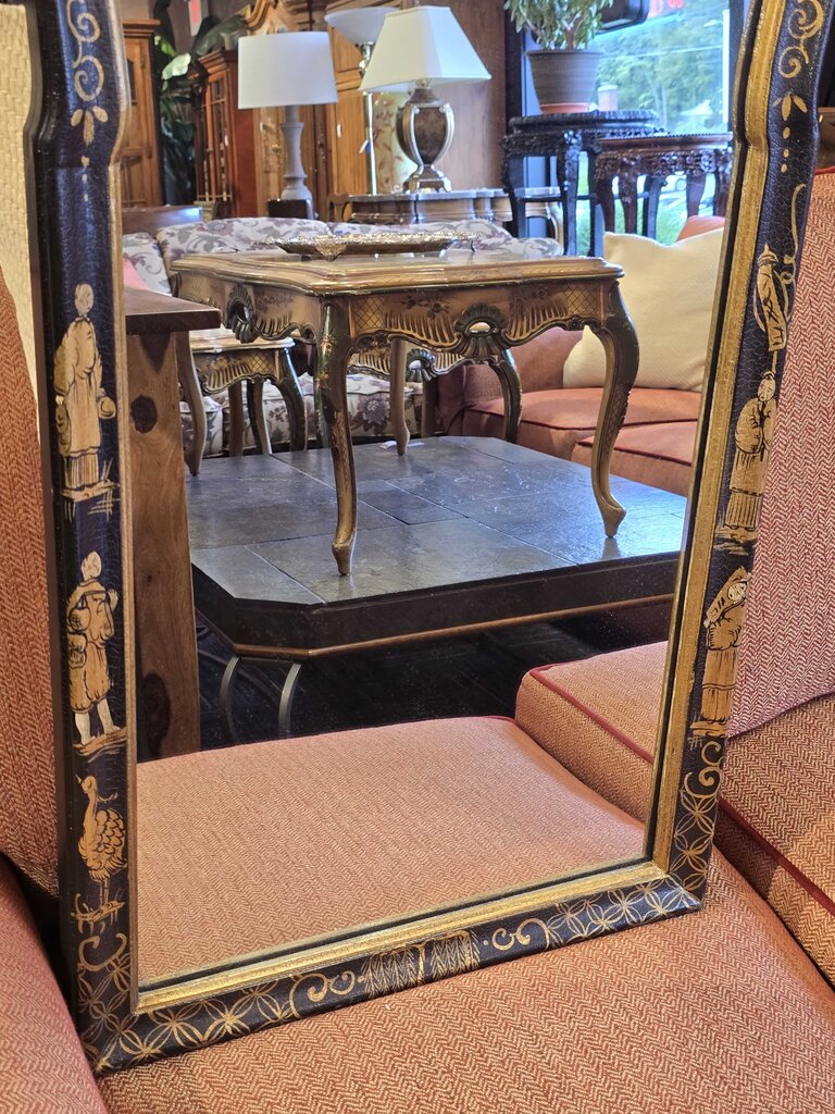 Chinoiserie Hand Painted Asian Mirror LaBarge