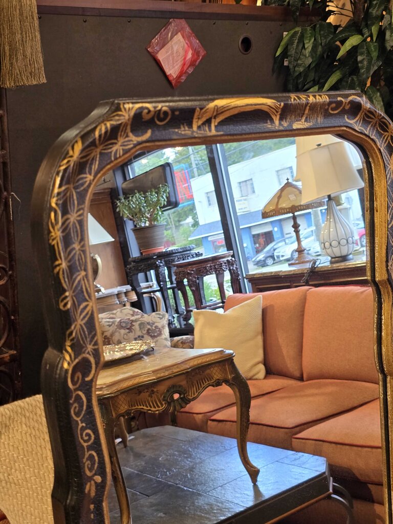 Chinoiserie Hand Painted Asian Mirror LaBarge