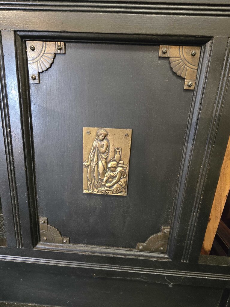 Antique Ornate Brass & Walnut Umbrella Stand Circa 1880