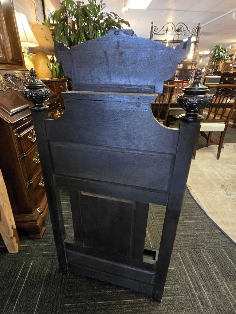 Antique Ornate Brass & Walnut Umbrella Stand Circa 1880