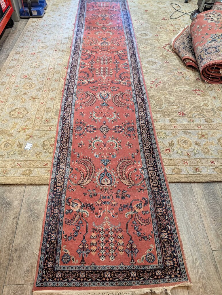 Hand Woven Wool Sarouk Persian Runner