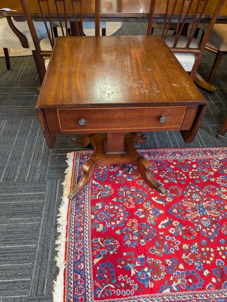 Antique One Drawer Drop Leaf Lamp Table