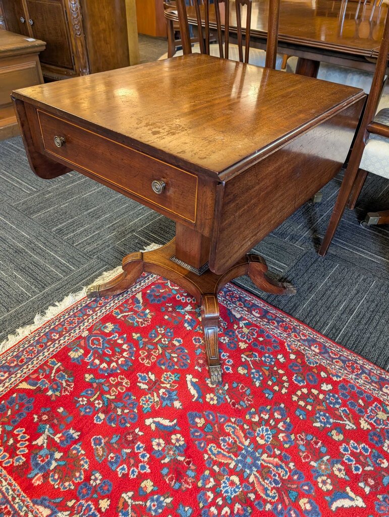 Antique One Drawer Drop Leaf Lamp Table