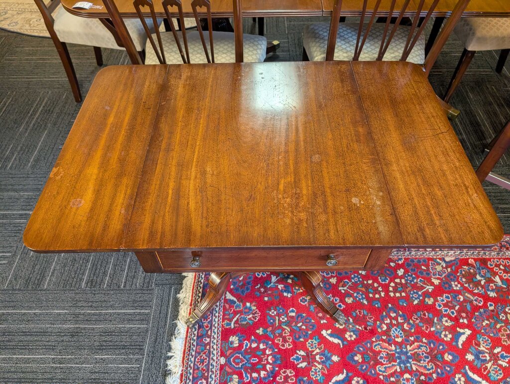 Antique One Drawer Drop Leaf Lamp Table