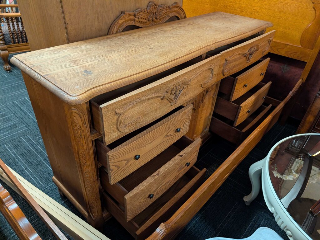 Oak Dresser With Mirror By Oakwood Interiors