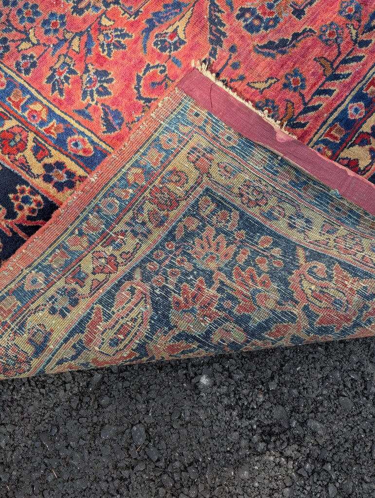 Antique Sarouk Hand Woven Wool Carpet 11' 4" x 9' 3"