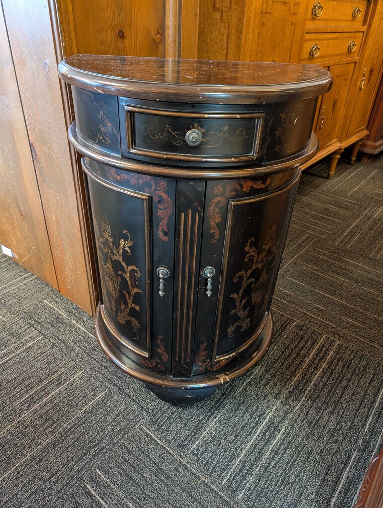 Demilune Paint Decorated Cabinet
