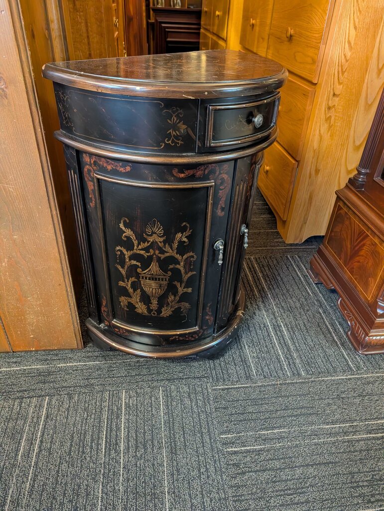 Demilune Paint Decorated Cabinet