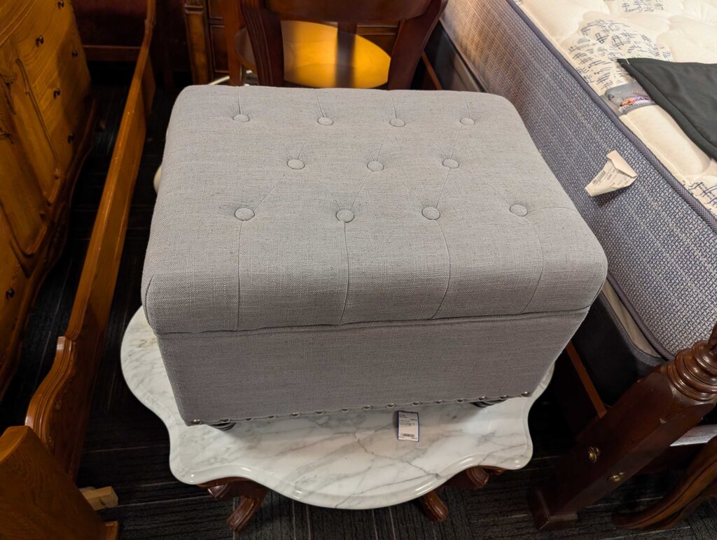 Grey Storage Ottoman