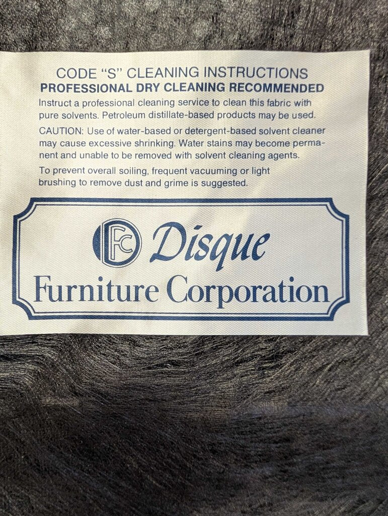 Formal Striped Blue Wingback Chair & Ottoman by Disque