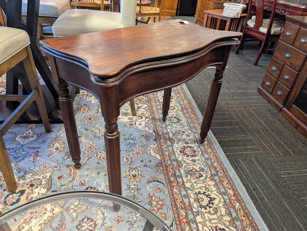 Antique Walnut Flip Top Game Table Circa 1860