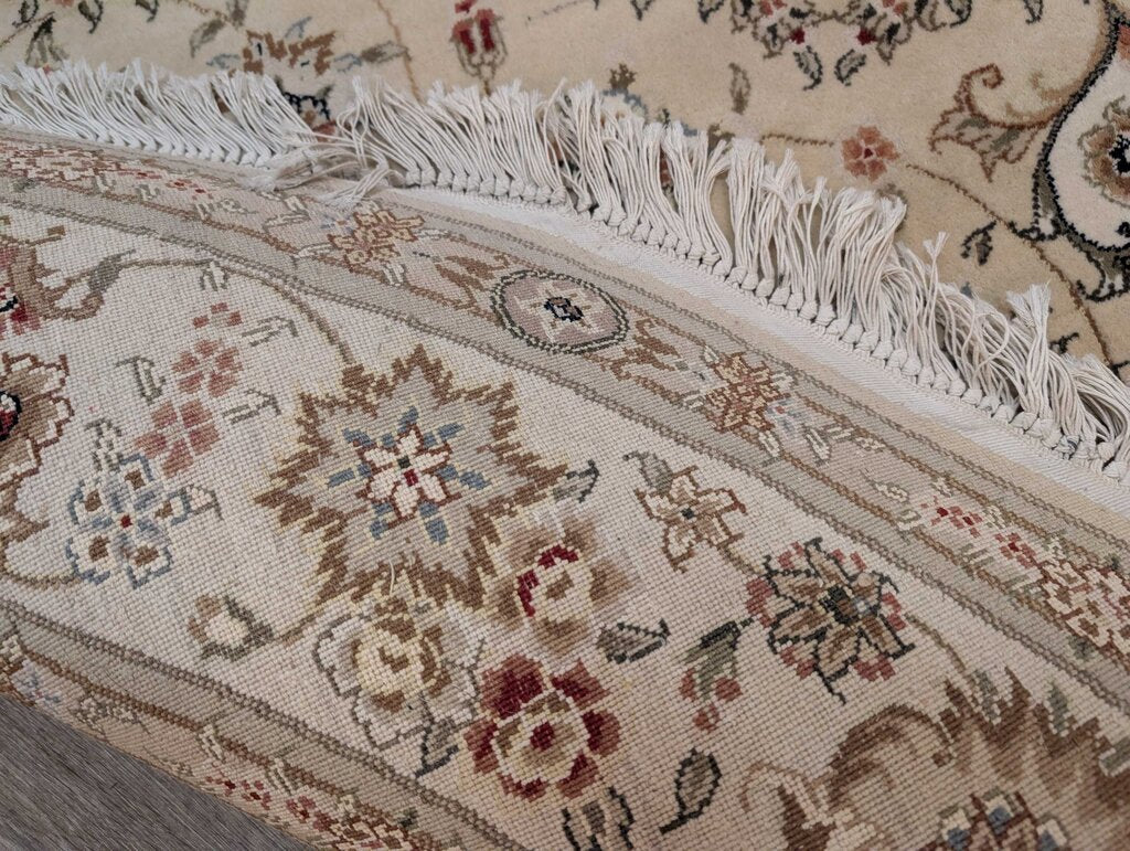 Hand Woven Round Wool Area Rug 100'' Diameter