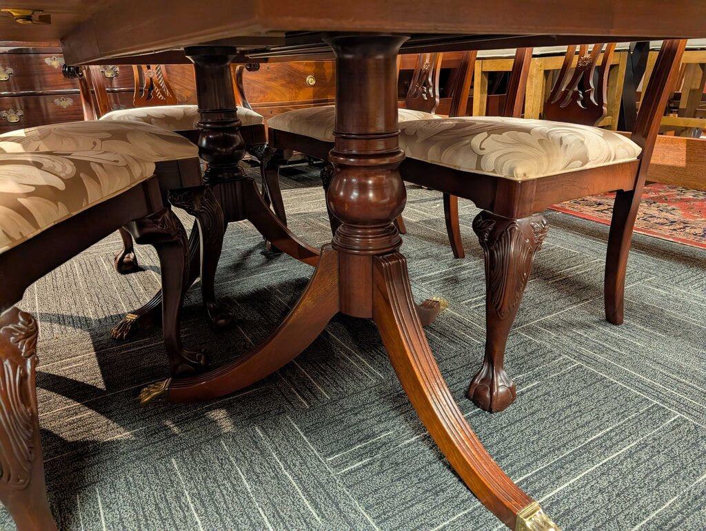 Chippendale Style Formal Ethan Allen Table With Six Chairs