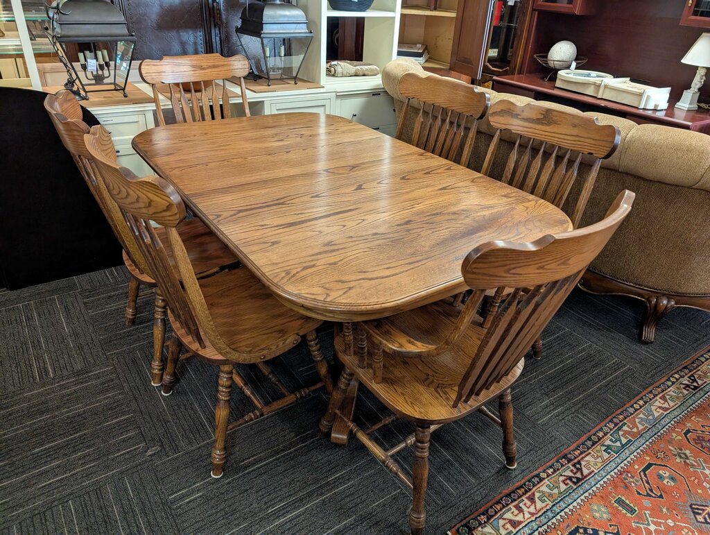 Oak Table With Six Chairs