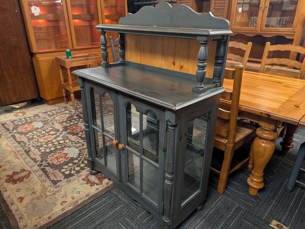 Farmhouse Style Server/Curio Cabinet By Broyhill