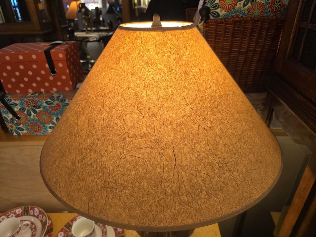 Decorative Carved Look Plaster Lamp w/ Shade