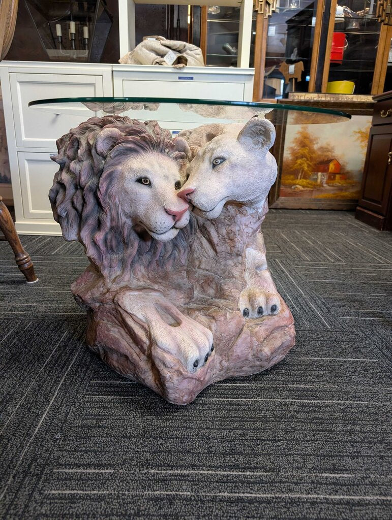 Lion & Lioness Sculptural Accent Table