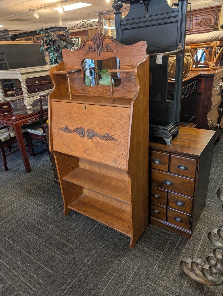 Antique Oak Drop Front Desk