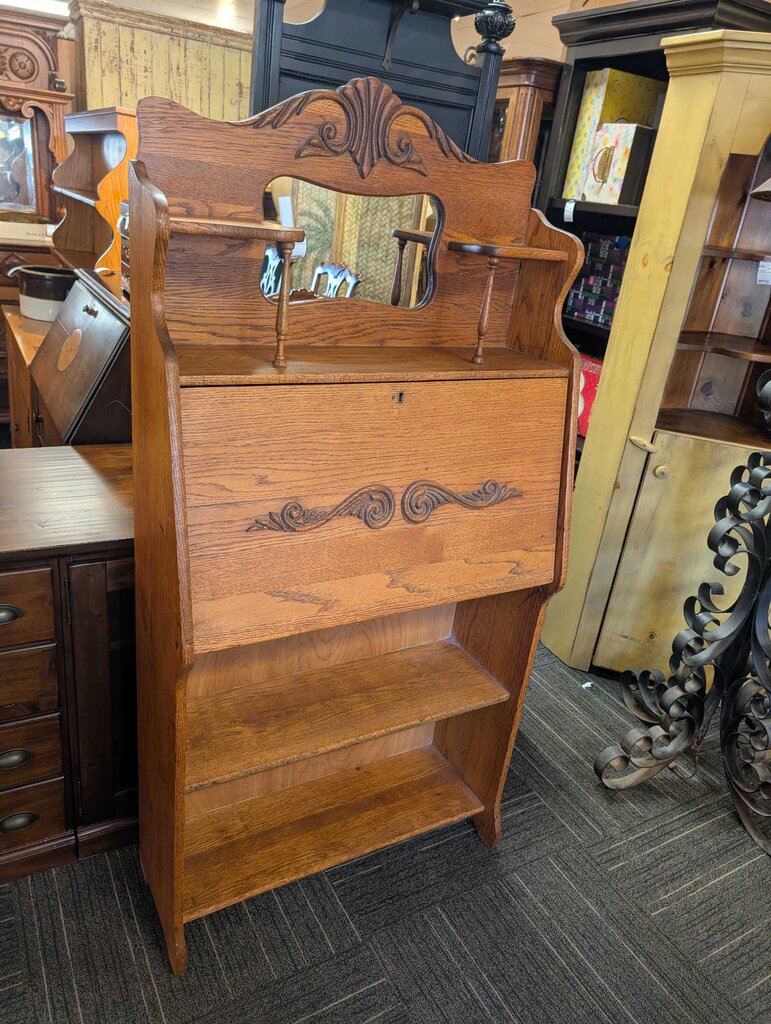Antique Oak Drop Front Desk