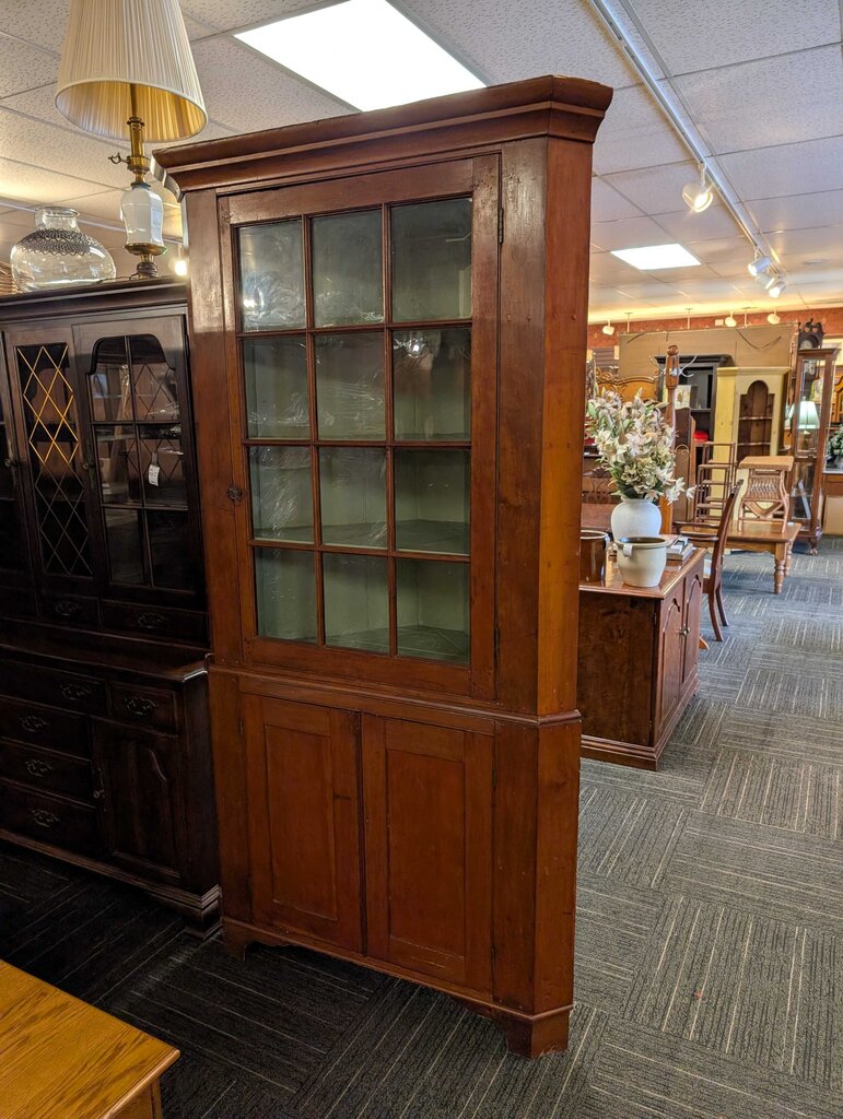 Antique Rustic Corner Cupboard
