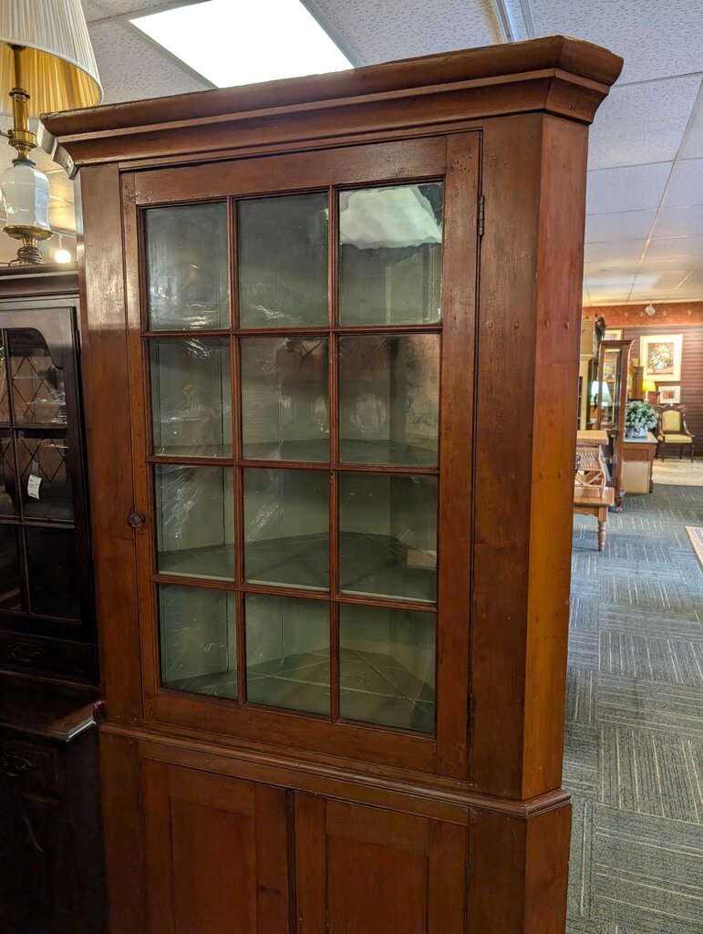 Antique Rustic Corner Cupboard