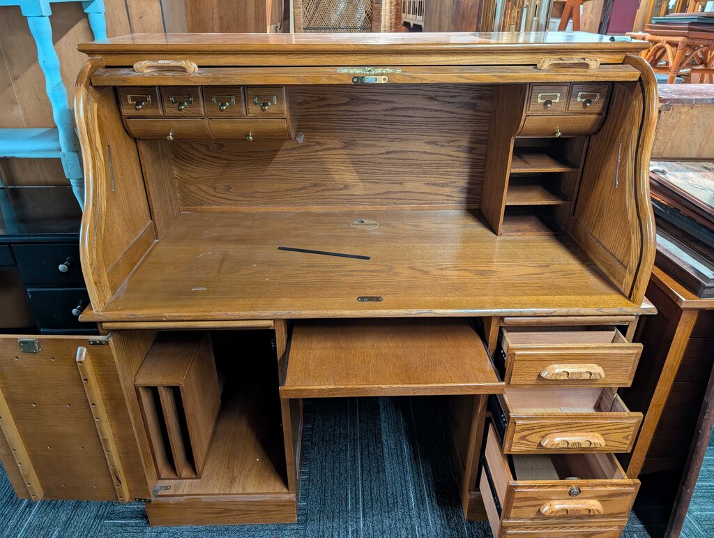 Oak Roll Top Desk